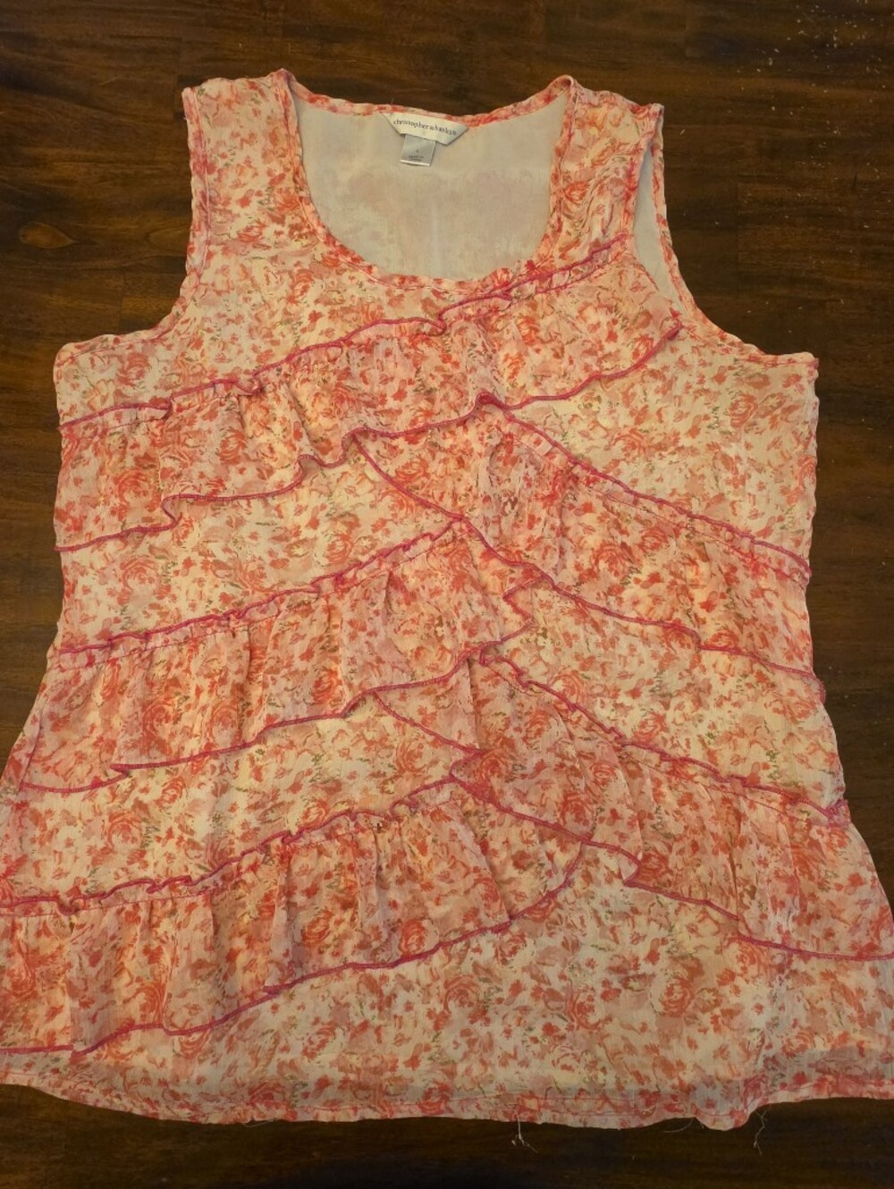 Christopher & Banks Floral Tiered Layered Ruffle Tank Top Blouse - Women's Size